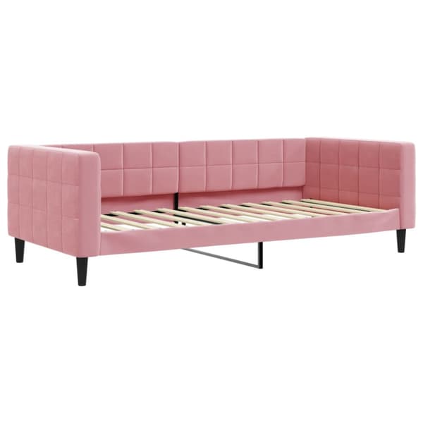 Dagbädd utdragbar rosa 90x200 cm sammet