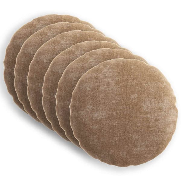 Kuddöverdrag 6 st HEERLEN Brun Ø 30 cm Chenilletyg