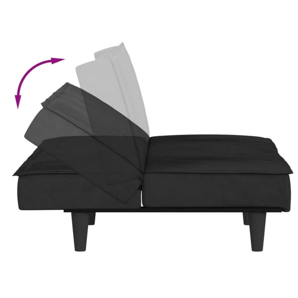 Bäddsoffa svart sammet