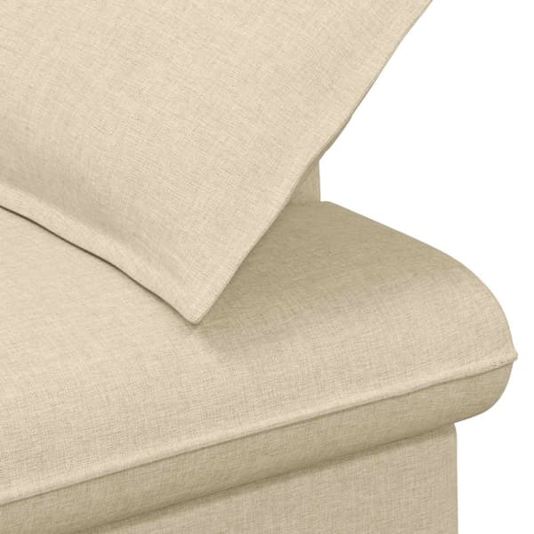 Loveseat med knapprapport Gräddvit 111 x 68 x 80 cm Tyg