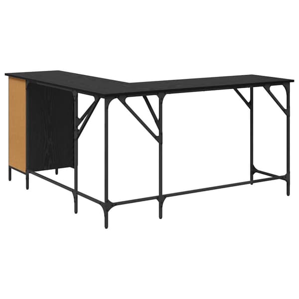 Skrivbord Svart Ek 141 x 141 x 75 cm Konstruerat trä
