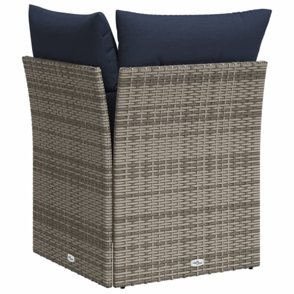 Trädgårdsoffa med kudde Grå 62 x 62 x 69 cm Poly rattan
