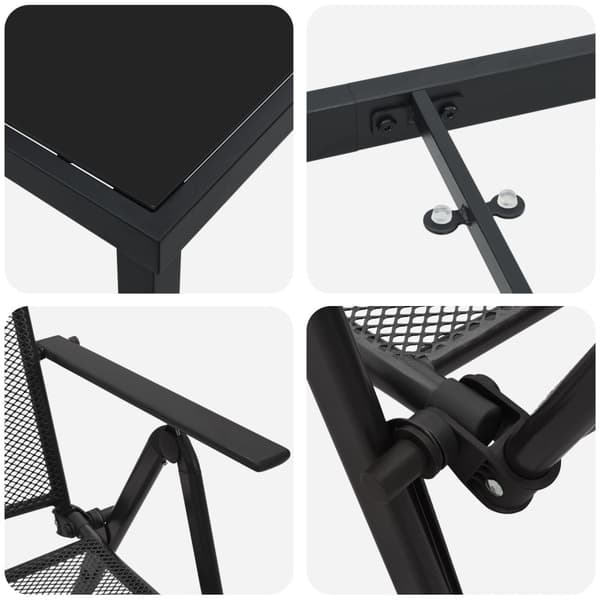 Trädgårdsmöbelset 5 pcs Antracit Pulverlackerat stål