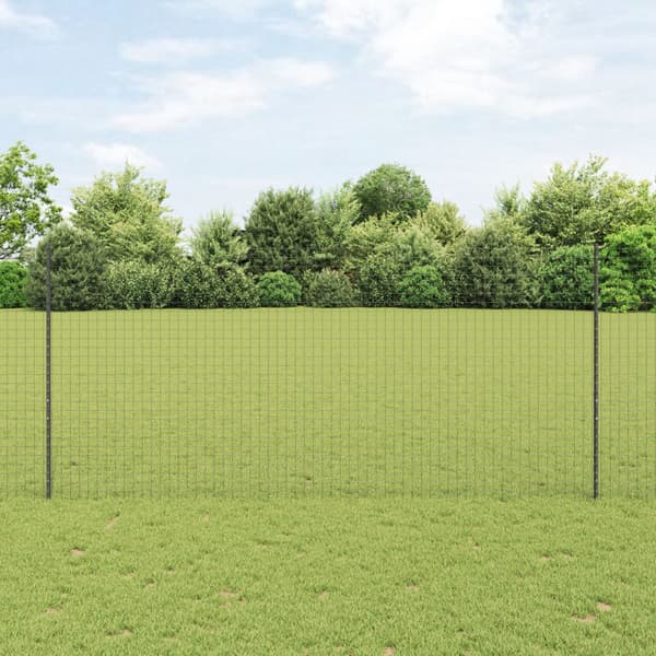 Stängselstolpe 22 pcs Grå 180 cm Stål