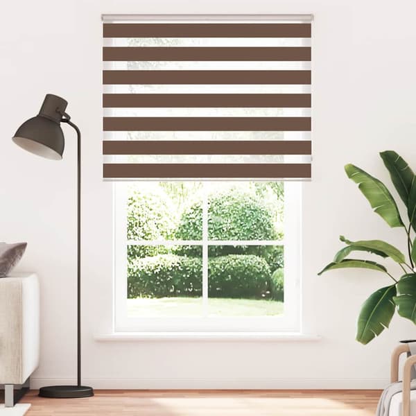 Rullgardin zebra brun 145x200 cm tyg bredd 140,9 cm polyester