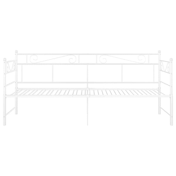 Utdragbar sängram bäddsoffa vit metall 90x200 cm