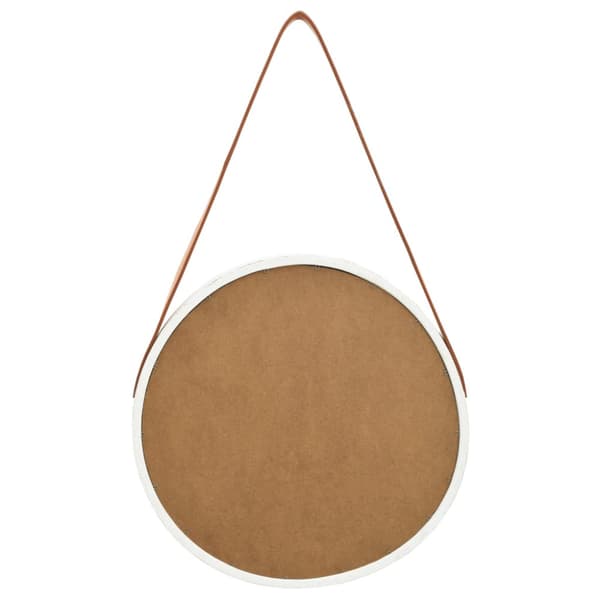 Väggspegel med rem 40 cm vit