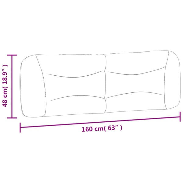 Headboard Cushion "Hvar" Cream 160 cm Fabric
