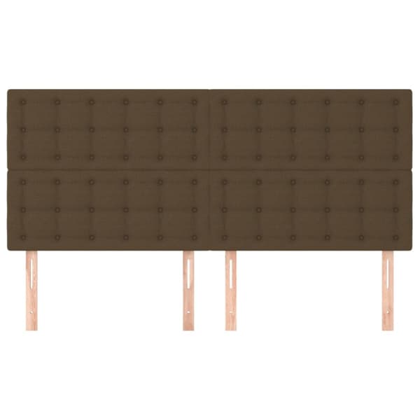 Sänggavel mörkbrun 200x5x118/128 cm tyg