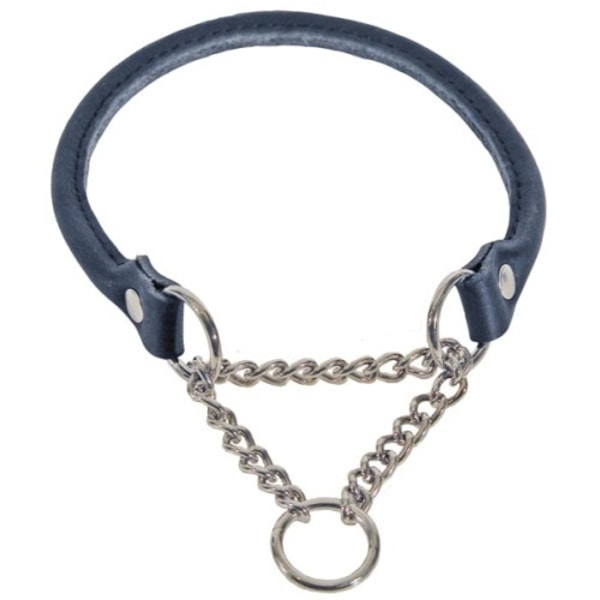 Läderhalsband Halvstryp Svart 45cm