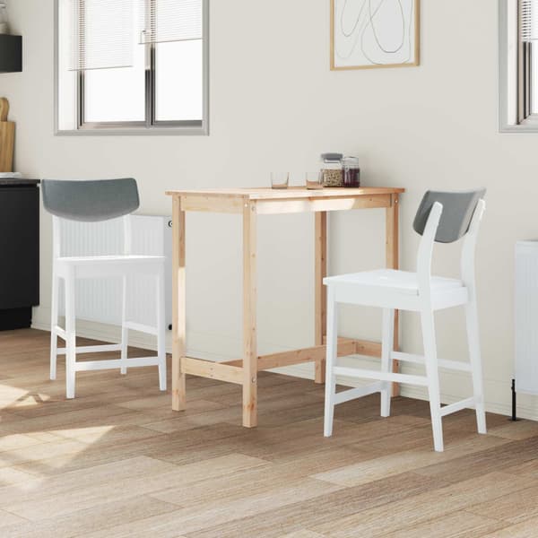 Matstolar 2 pcs Vit 48 x 49 x 95 cm Massiv Gummiträ