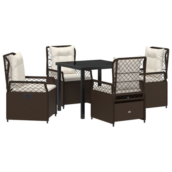 Trädgårdsmöbelset 5 pcs Brun konstrotting