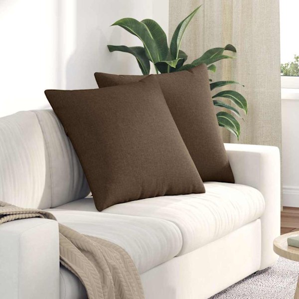 Sofakuddar 2 pcs Brun 60 x 60 cm tyg