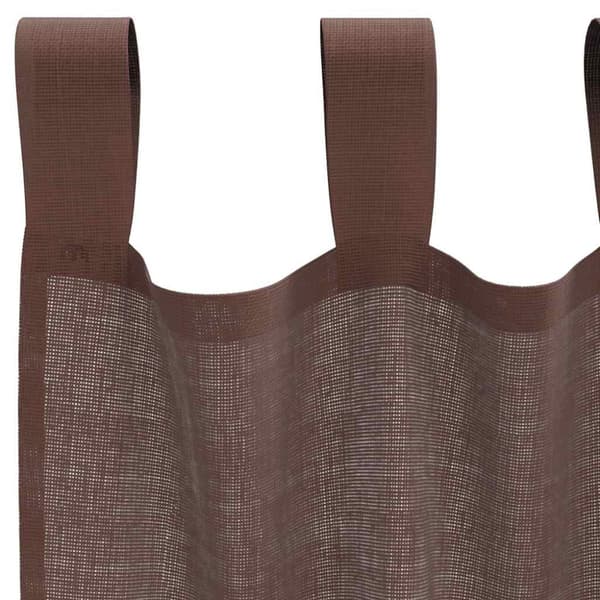 Voile gardiner med stångfickor 2 st bruna