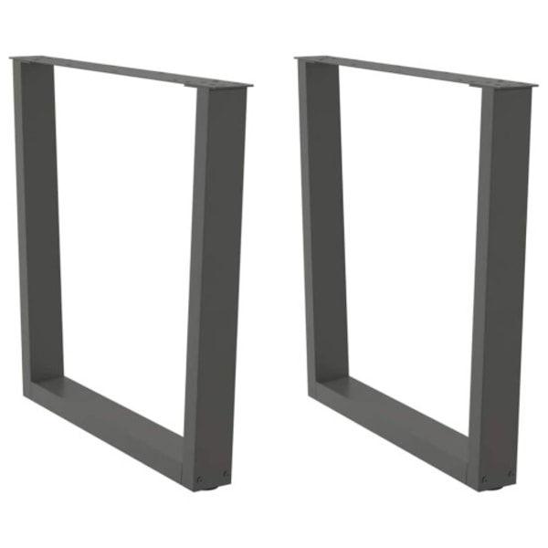 Matbordsben V-formade 2 st antracit 80x(72-73,3) cm stål