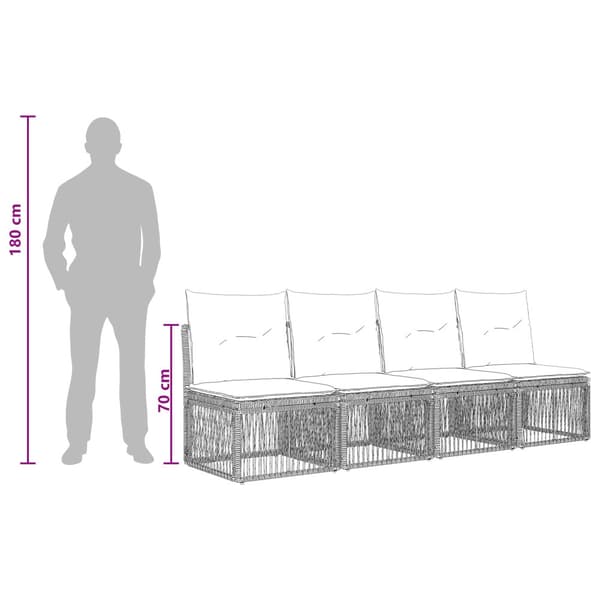 4-sitssoffa 4 pcs 4-Antal sittplatser Grå konstrotting