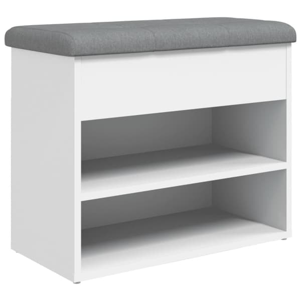 Skobänk vit 62x32x50 cm konstruerat trä