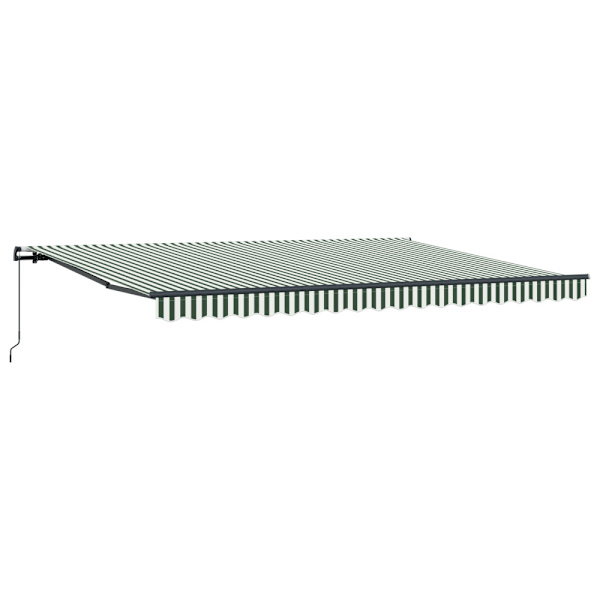 Utfällbar markis Grön och Vit 450 × 350 cm Polyester och Stål