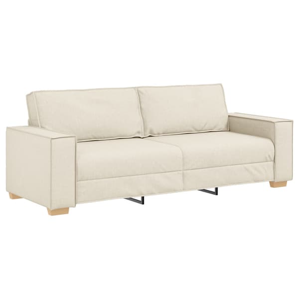 Soffa 2 st Beige Linnenblandad tyg