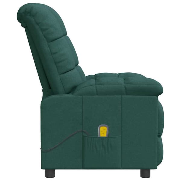Massagefåtölj mörkgrön tyg