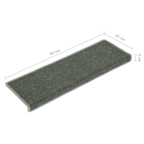 Trappmattor 15 st 65x21x4 cm mörkgröna rektangulära kanter