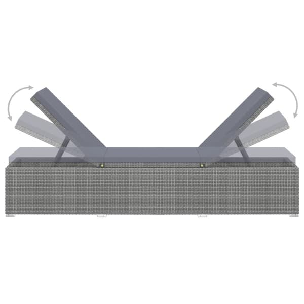 Solsängar och sidobord 3 delar konstrotting grå