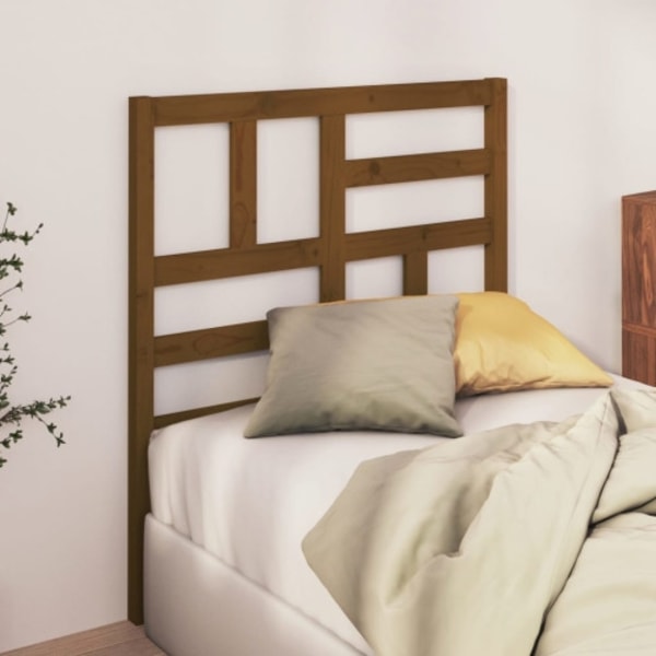 Sänggavel honungsbrun 106x4x104 cm massiv furu