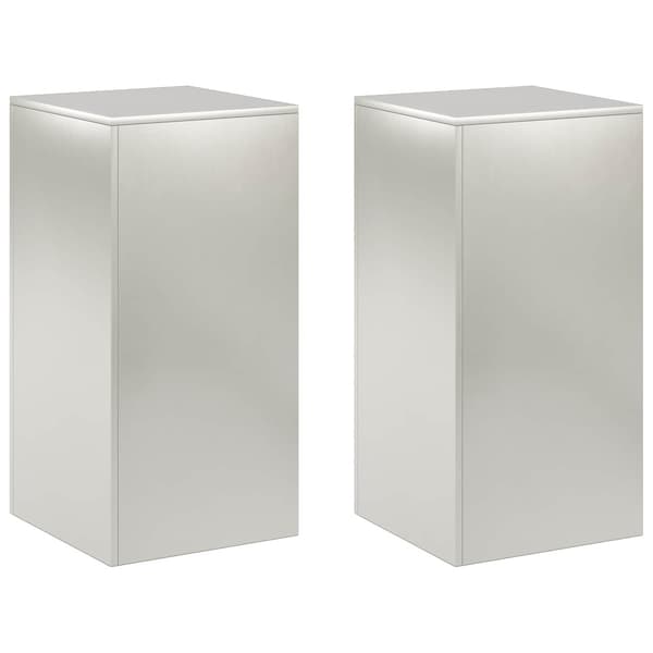 Växtställ 2 pcs Silver 40 x 40 x 80 cm Stål
