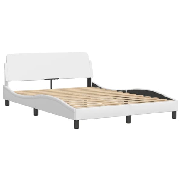 Bed Frame "Viana" with LED without Mattress White 140x190 cm