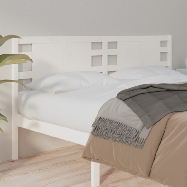 Sänggavel vit 206x4x100 cm massiv furu
