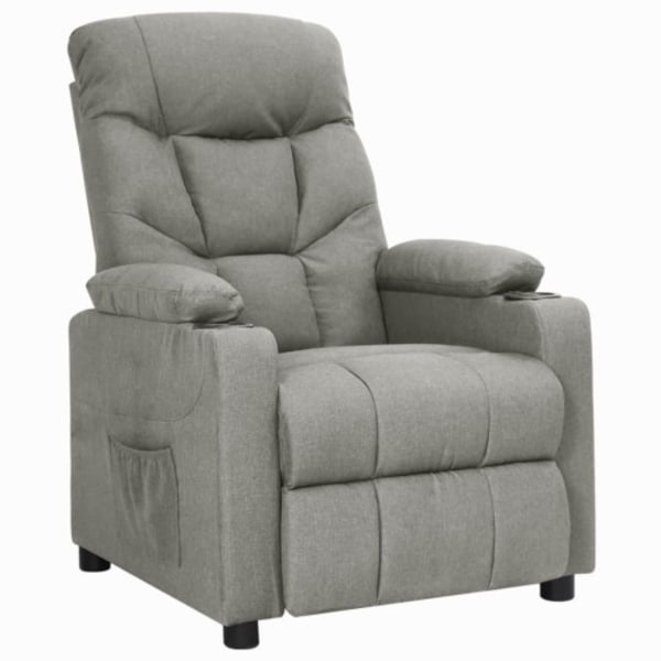 Reclinerfåtölj ljusgrå tyg