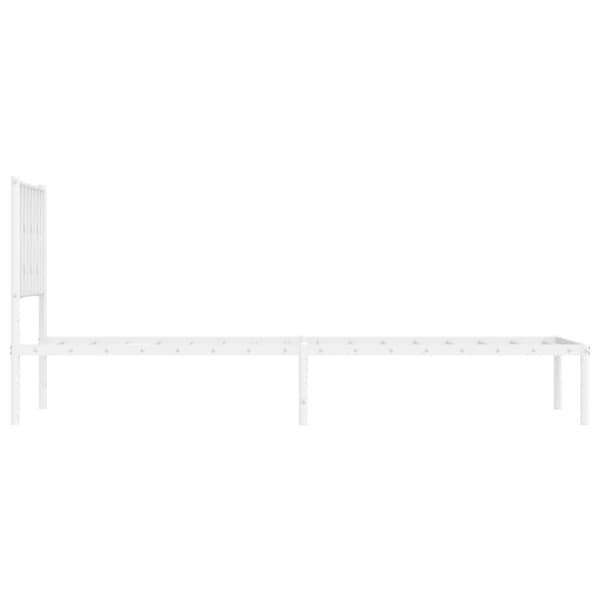 Sängram med huvudgavel metall vit 90x200 cm