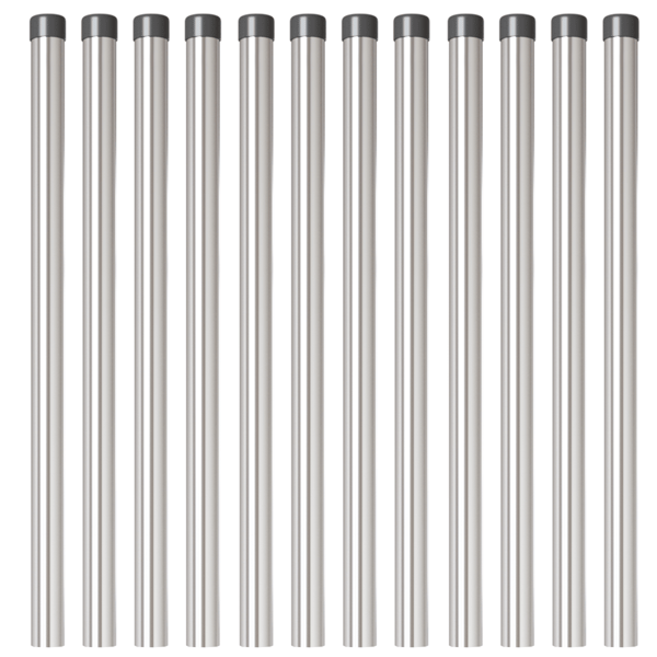 Stängselstolpe 12 pcs Silver 90 cm Pulverlackerad stål