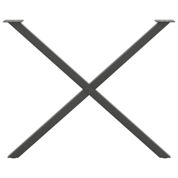 Matbordsben X-formade 2 st antracit 90x(72-73) cm stål