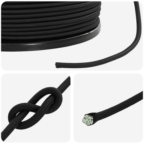 Bungee-rep 6 mm Svart PP och gummi