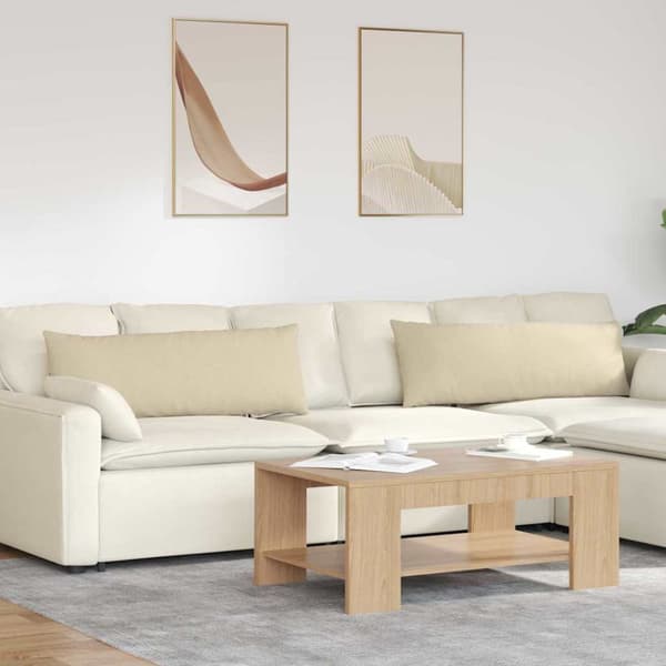 Sofakuddar 2 pcs Kräm 120 x 40 cm tyg