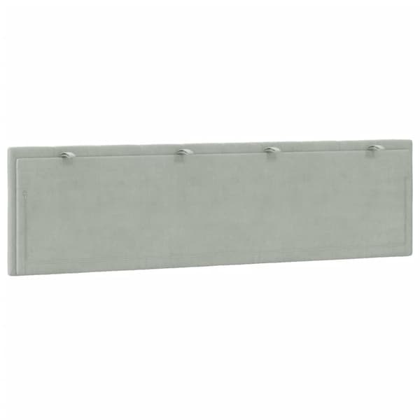 Headboard Cushion "Hanko" Light Grey 183 cm Velvet