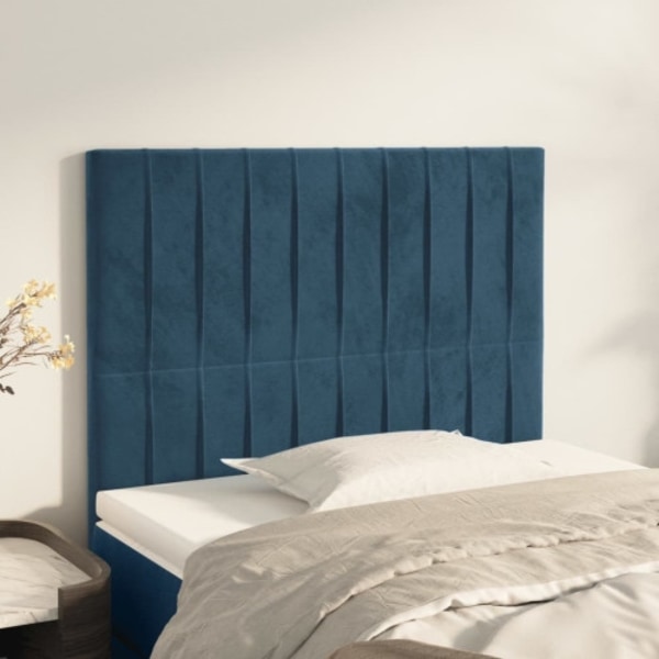 Huvudgavlar 2 st mörkblå 90x5x78/88 cm sammet