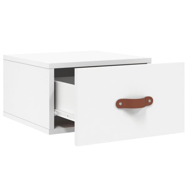 Väggmonterat sängbord vit 35x35x20 cm