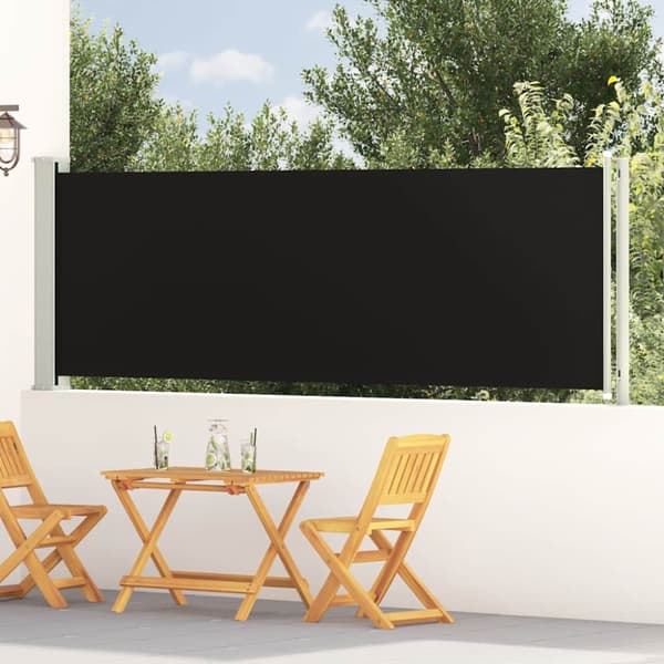 Infällbar sidomarkis 117x600 cm svart