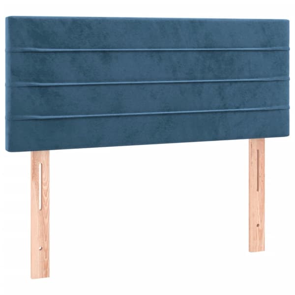 Ramsäng med madrass mörkblå 100x200 cm sammet