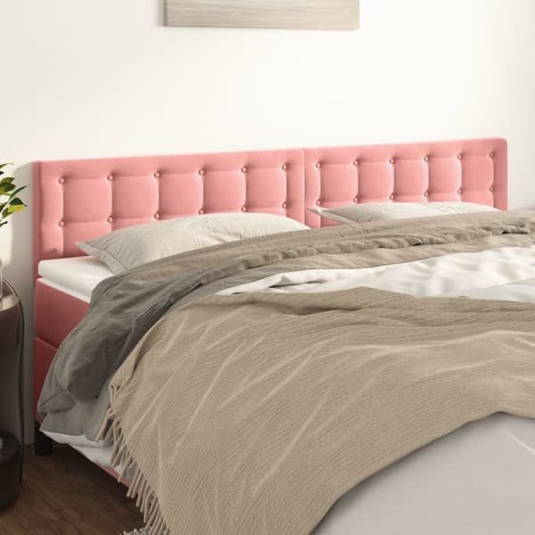 Sänggavlar rosa 200x5x78/88 cm sammet