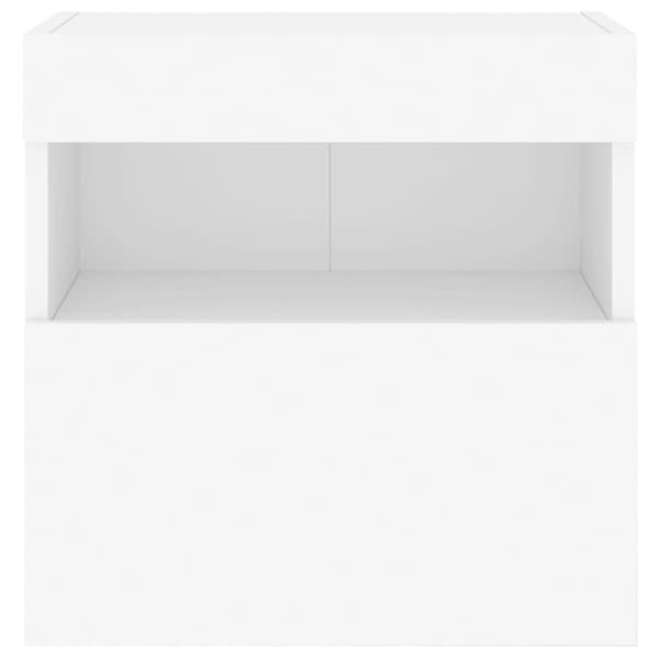 Väggmonterad tv-bänk LED 2 st vit 40x30x40 cm