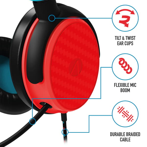 Stealth C6-100 Gaming Headset for Switch, XBOX, PS4/PS5, PC - Neon Blue/Red