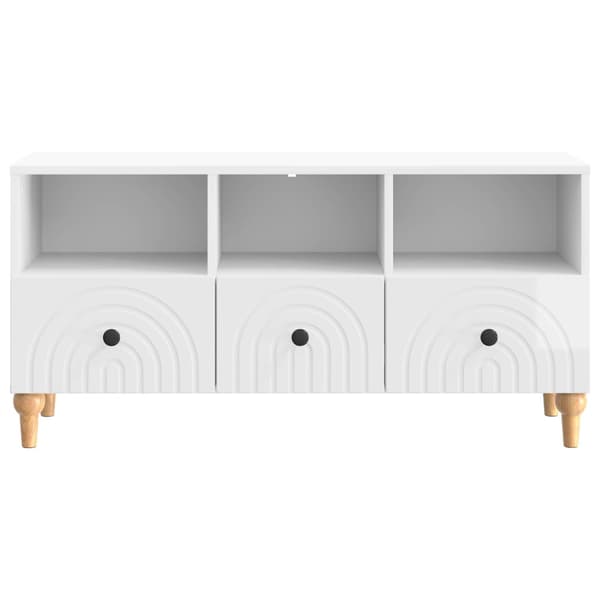 TV-skåp Högblank Vit 102 x 34,5 x 50 cm Konstruerat trä