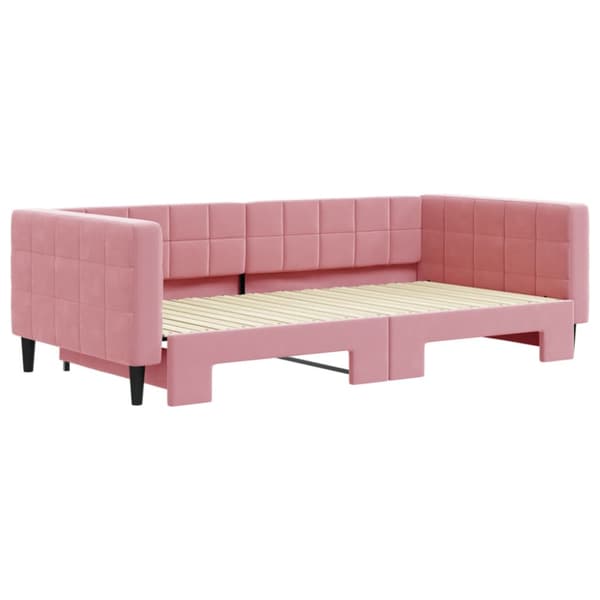 Dagbädd utdragbar rosa 100x200 cm sammet