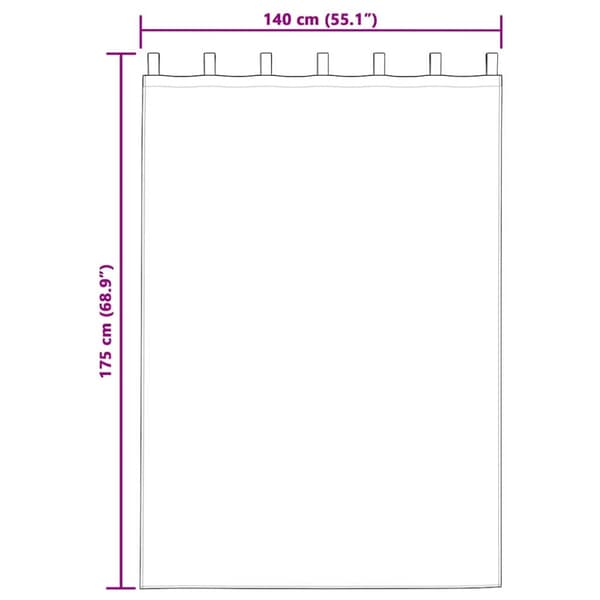 Mörkläggningsgardiner med Ringar 2 pcs Metallgrå 175 x 140 cm
