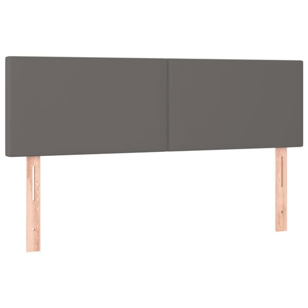 Ramsäng med bäddmadrass grå 140x190 cm konstläder