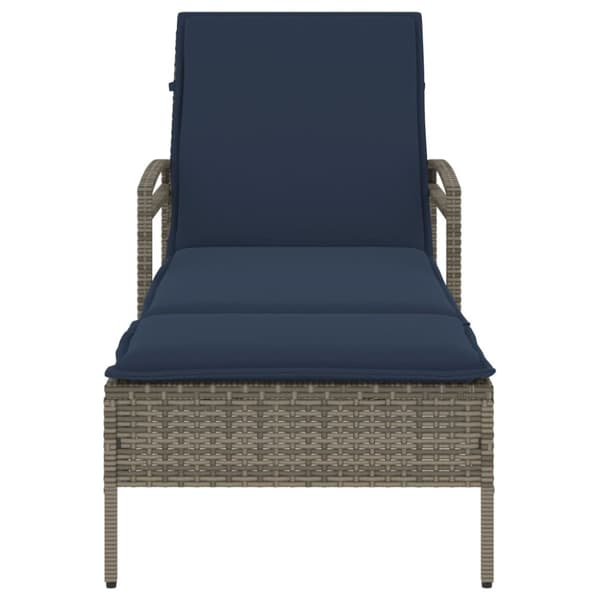 | Solstol | Reclining med kudde Grå 63 x 200 x 81 cm konstrotting