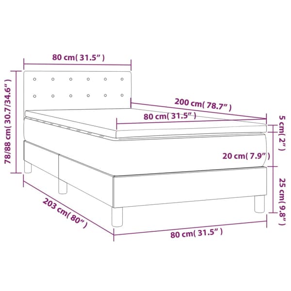 Ramsäng med madrass mörkgrön 80x200 cm sammet